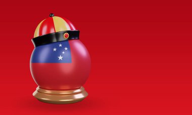 3d chinese newyear Samoa flag rendering left view