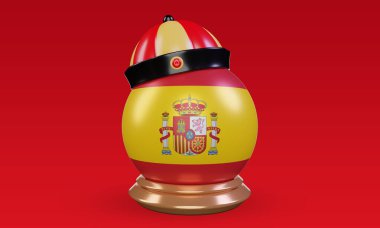 3d chinese newyear Spain flag rendering front view