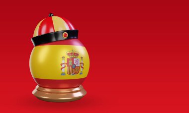 3d chinese newyear Spain flag rendering left view