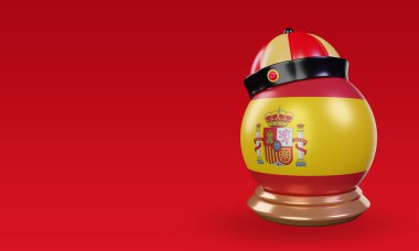 3d chinese newyear Spain flag rendering right view
