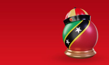 3d chinese newyear St Kitts and Nevis flag rendering right view