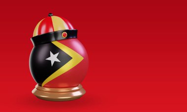 3d chinese newyear Timor Leste flag rendering left view