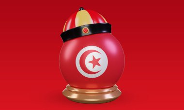 3d chinese newyear Tunisia flag rendering front view