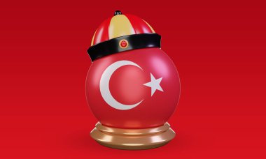 3d chinese newyear Turkey flag rendering front view