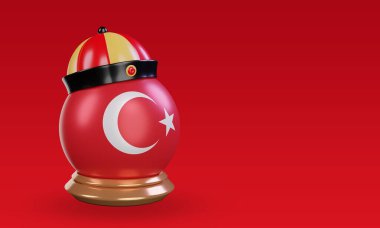 3d chinese newyear Turkey flag rendering left view