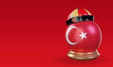 3d chinese newyear Turkey flag rendering right view