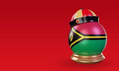 3d chinese newyear Vanuatu flag rendering right view