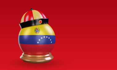 3d chinese newyear Venezuela flag rendering left view