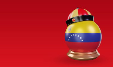 3d chinese newyear Venezuela flag rendering right view
