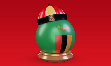 3d chinese newyear Zambia flag rendering front view