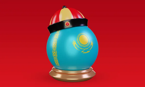 Chinese Newyear Kazakhstan Flag Rendering Front View — 스톡 사진