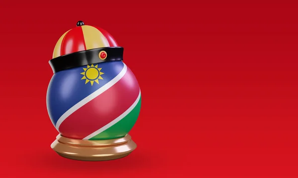Chinese Newyear Namibia Flag Rendering Left View — Foto Stock
