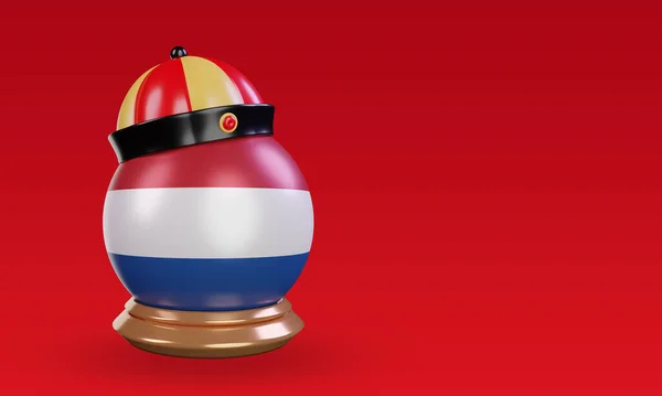 Chinese Newyear Netherlands Flag Rendering Left View — Fotografia de Stock