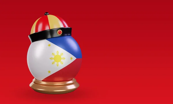 Chino Año Nuevo Filipinas Bandera Renderizado Vista Izquierda —  Fotos de Stock