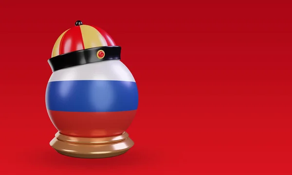 Chinese Newyear Russian Flag Rendering Left View — Stock fotografie