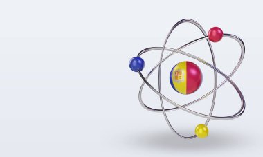 3d science day Andorra flag rendering right view