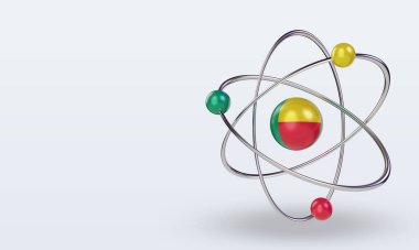 3d science day Benin flag rendering right view