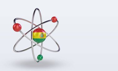 3d science day Bolivia flag rendering left view