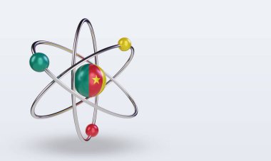 3d science day Cameroon flag rendering left view