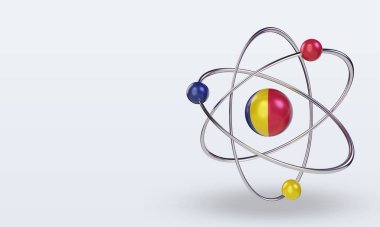 3d science day Chad flag rendering right view