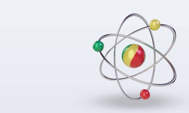 3d science day Republic Congo flag rendering right view