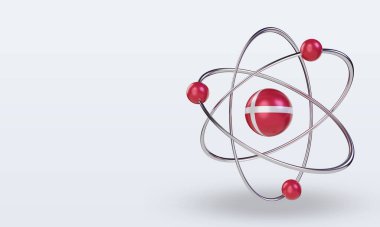 3d science day Denmark flag rendering right view