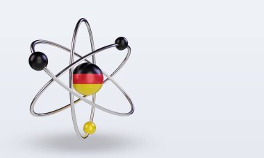 3d science day Germany flag rendering left view