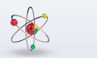 3d science day Guinea flag rendering left view