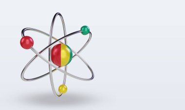 3d science day Guinea Bissau flag rendering left view