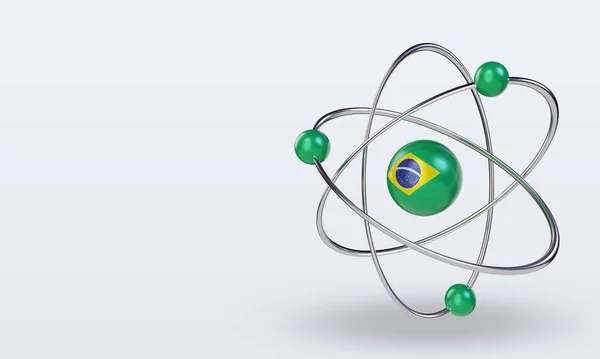 3D科学の日ブラジルの旗の右側のビューをレンダリング — ストック写真