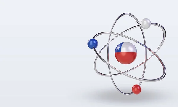 Science Day Chile Flag Rendering Right View — Stock Fotó