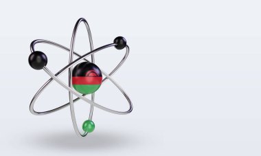 3d science day Malawi flag rendering left view