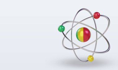 3d science day Mali flag rendering right view