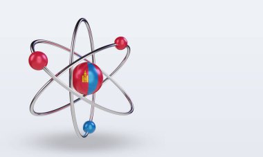 3d science day Mongolia flag rendering left view