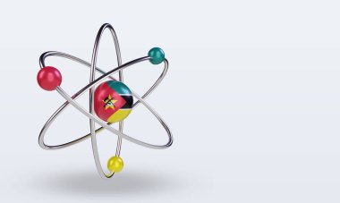 3d science day Mozambique flag rendering left view
