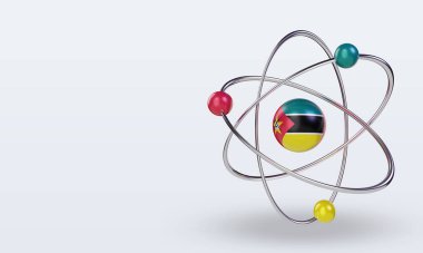 3d science day Mozambique flag rendering right view