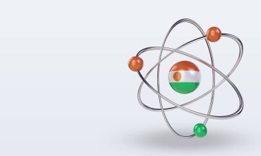 3d science day Niger flag rendering right view