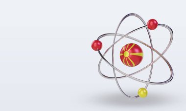 3d science day North Macedonia flag rendering right view