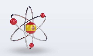 3d science day Spain flag rendering left view