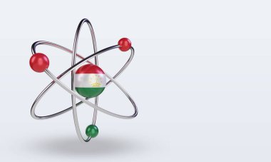 3d science day Tajikistan flag rendering left view