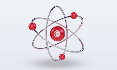 3d science day Tunisia flag rendering front view