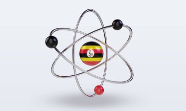 3d science day Uganda flag rendering front view