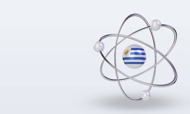 3d science day Uruguay flag rendering right view