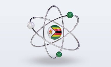3d science day Zimbabwe flag rendering front view