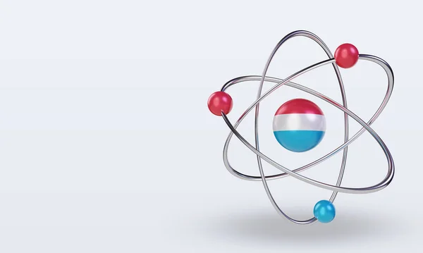 Science Day Luxembourg Flag Rendering Right View — Stock Photo, Image