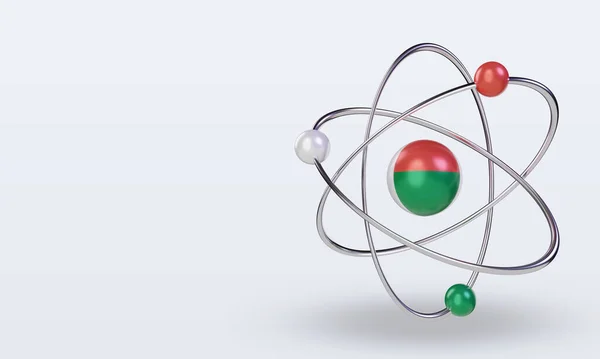 Science Day Madagascar Flag Rendering Right View — стоковое фото