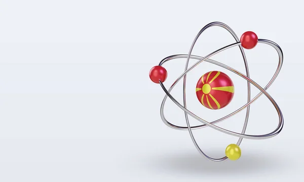 Science Day North Macedonia Flag Rendering Right View — Zdjęcie stockowe