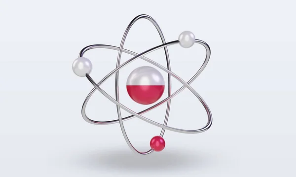 Science Day Poland Flag Rendering Front View — Zdjęcie stockowe