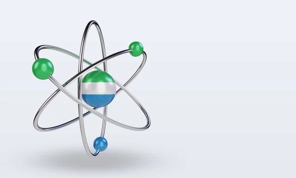 Science Day Sierra Leone Flag Rendering Left View — Zdjęcie stockowe