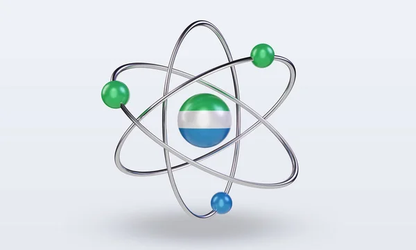 Science Day Sierra Leone Flag Rendering Front View — стокове фото